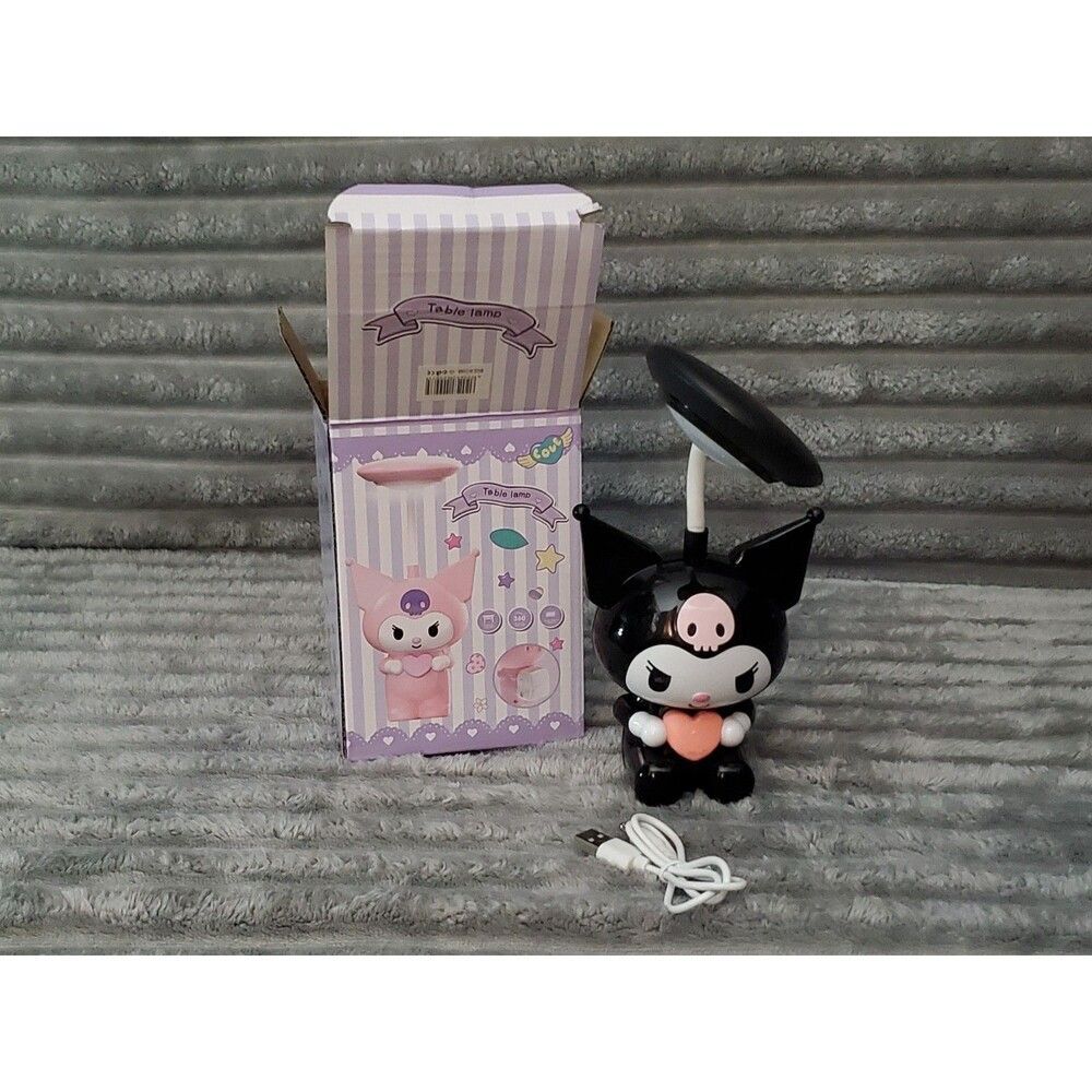 Set of 3 Small Kuromi Table Lamps 2 Black/ 1 Pink New - Picture 12 of 13